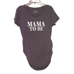 Motherhood Maternity Mama To Be Blue T-Shirt with Ruched Sides Women’s Size Smal